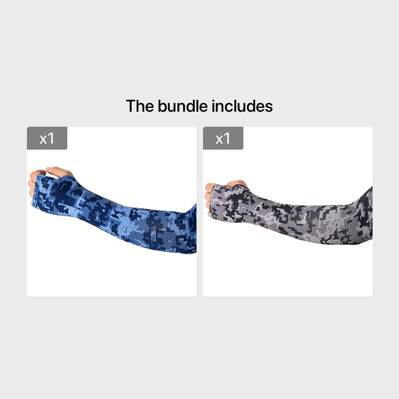 Camouflage Arm Sleeves Sun UV Protection for Cycling Fishing Running