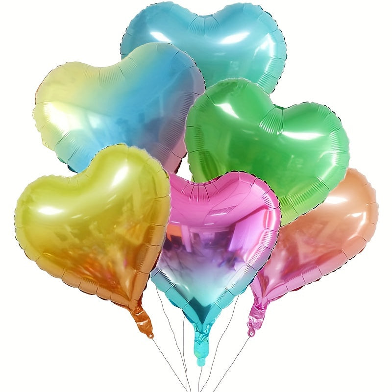 Rainbow Heart Shaped Balloons 45 72 Cm Foil Party Decoration