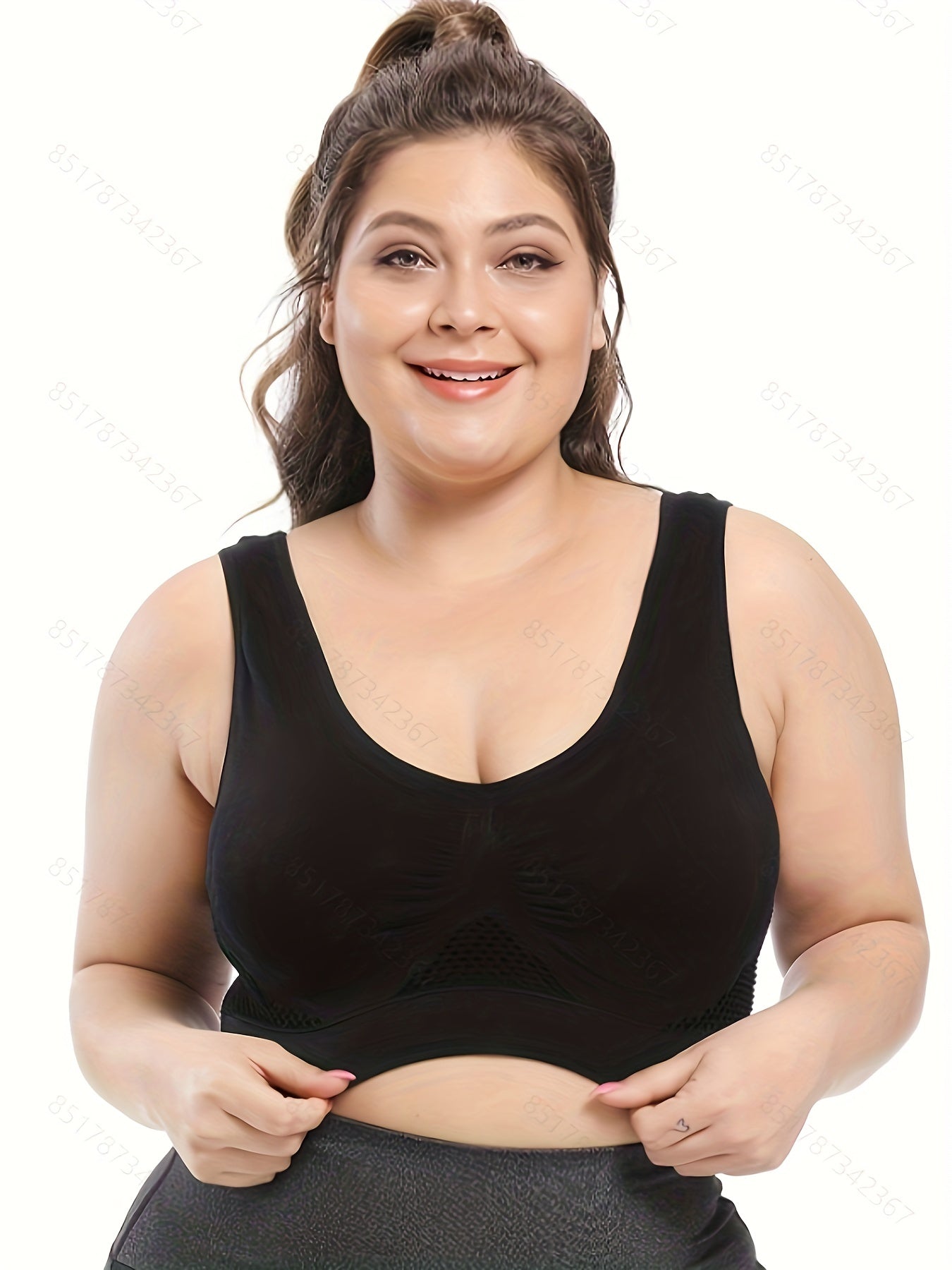3 Pack Plus Size Sports Bras Set Women's Plus Breathable Padded Bras
