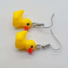 Yellow Duck Earrings - Quirky and fun animal-themed jewelry