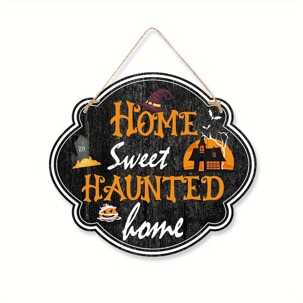 Scary Halloween Wood Grain Decoration Sign