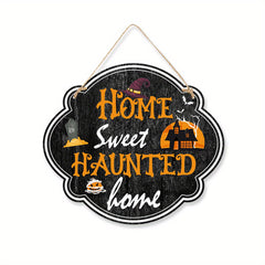 Scary Halloween Wood Grain Decoration Sign
