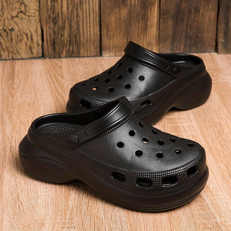 Women's Solid Clogs Casual Hollow Out Platform Shoes