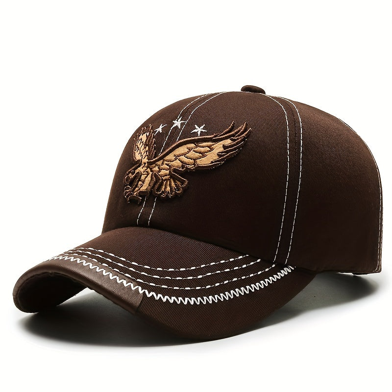 Vintage Baseball Cap with Eagle Embroidery