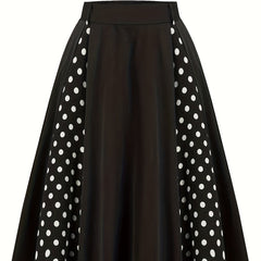 Women's Plus Colorblock Dot High Rise Maxi Skirt