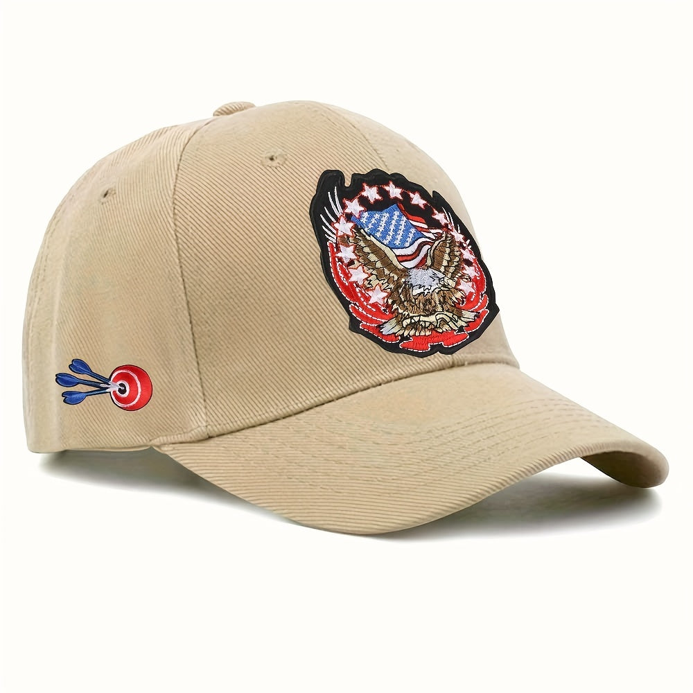 Eagle Embroidery Peaked Cap Soft Top Multicolor Hat
