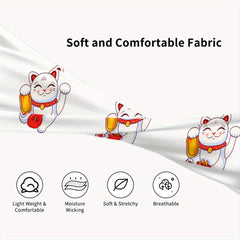 Lucky Cat Unisex Sports Headband Sweat Wicking Stretchy & Breathable Polyester