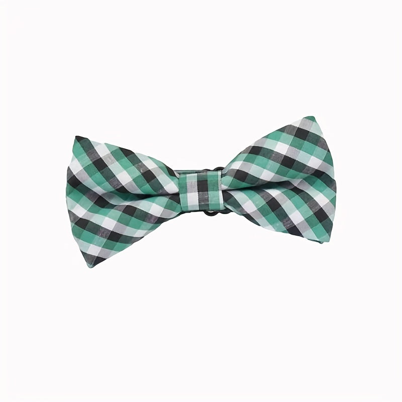 Kids Checkered Striped Bow Tie - Handsome Boys Bow Tie