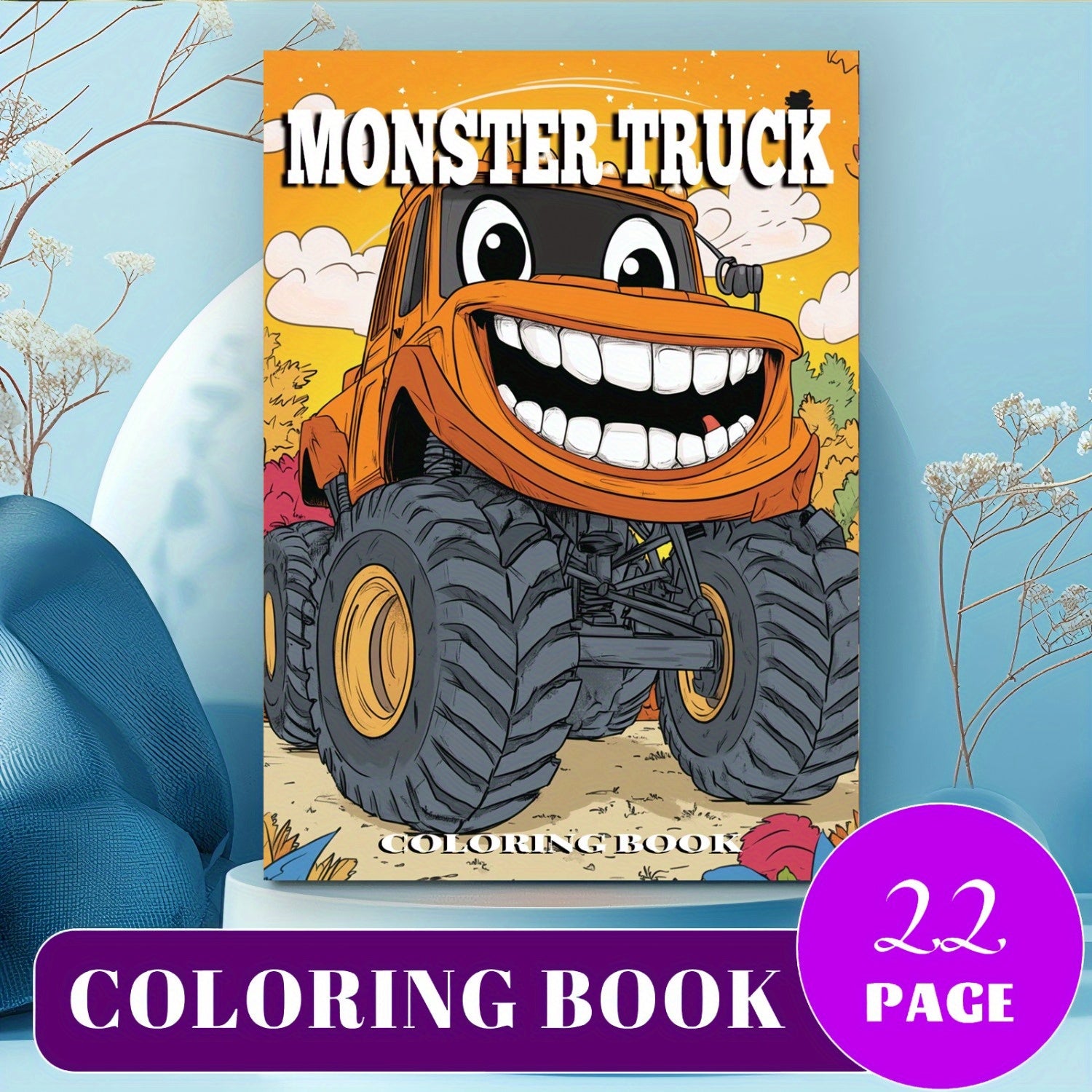 Monster Truck Coloring Book: Fun Activity for Kids & Adults