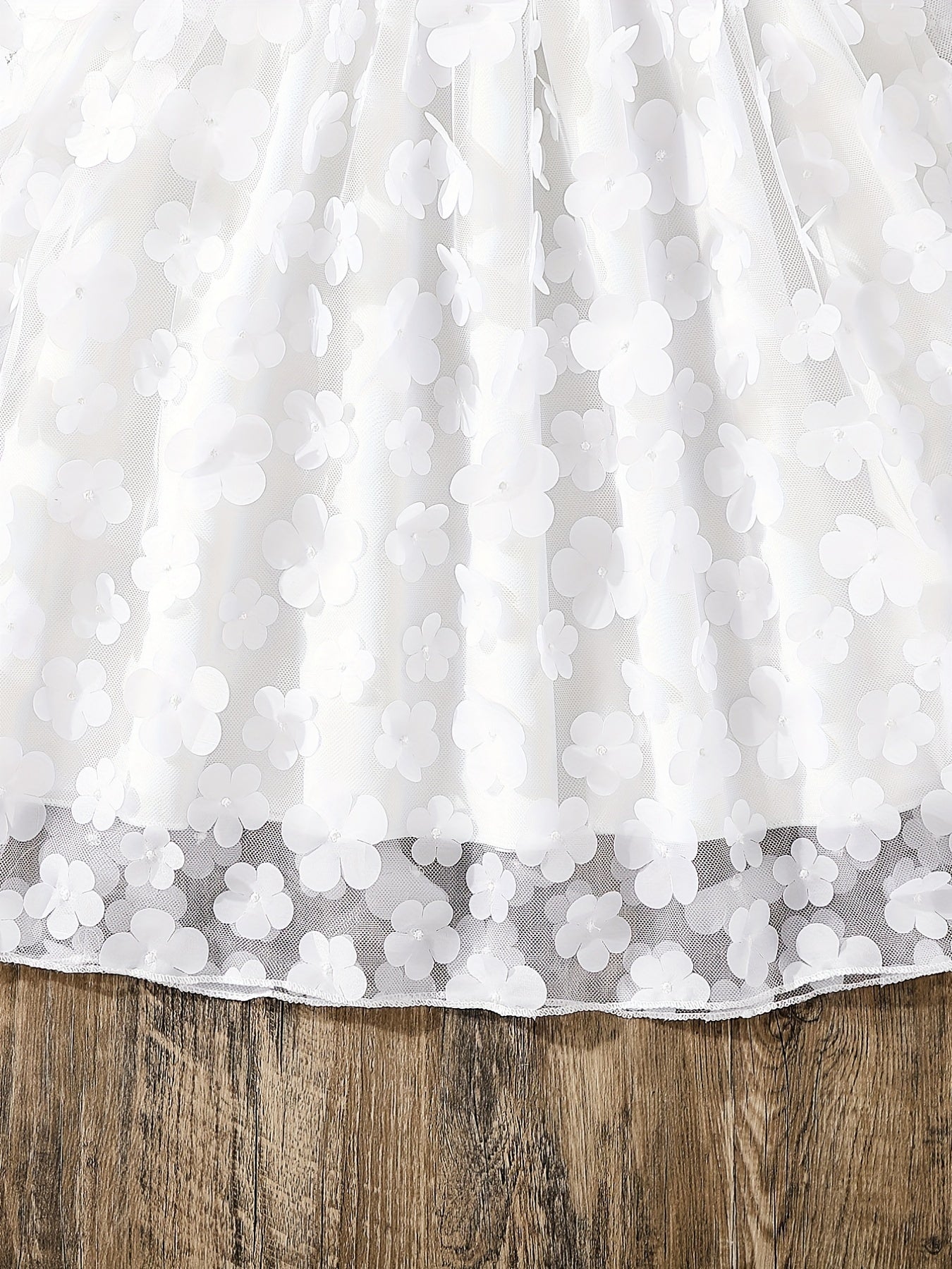 Girls' Flowers Appliques Smocked Princess Dress