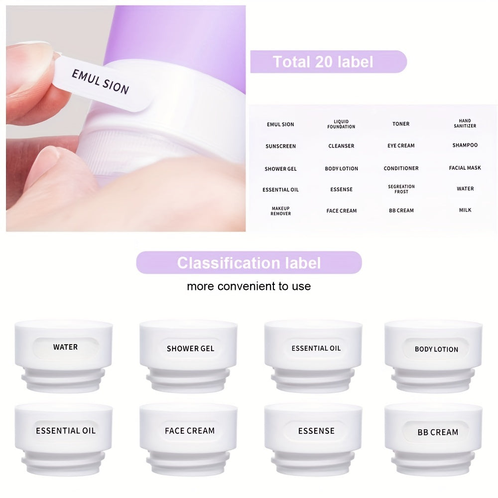 20 Pcs Leak Proof Silicone Travel Bottles Set - TSA Approved Toiletry Containers