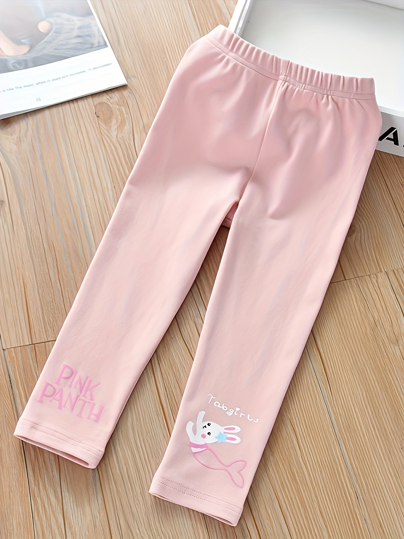 Bunny Print Leggings for Toddler Girls Slim Fit Stretch Pants