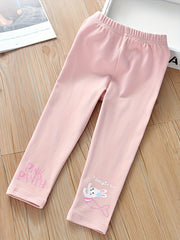 Bunny Print Leggings for Toddler Girls Slim Fit Stretch Pants