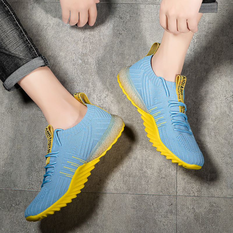 Women's Knitted Lace Up Running Shoes Sneakers Low Top