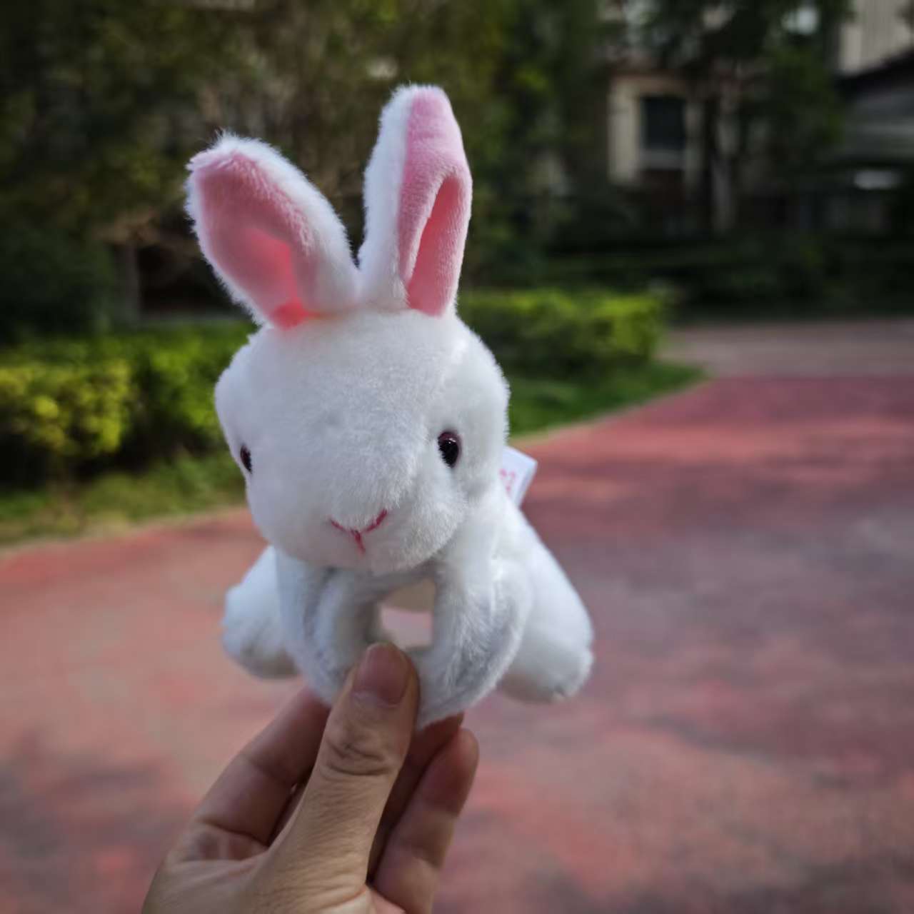 Soft Rabbit Plush Wrist Toy Bunny Stuffed Animal with Expressive Eyes