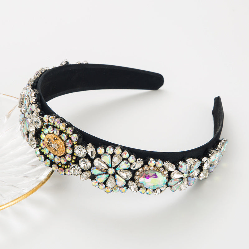 Rhinestone Pearl Headband Velvet Jewelry Hairband