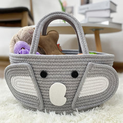 Elephant Themed Diaper Storage Basket Durable Polyester