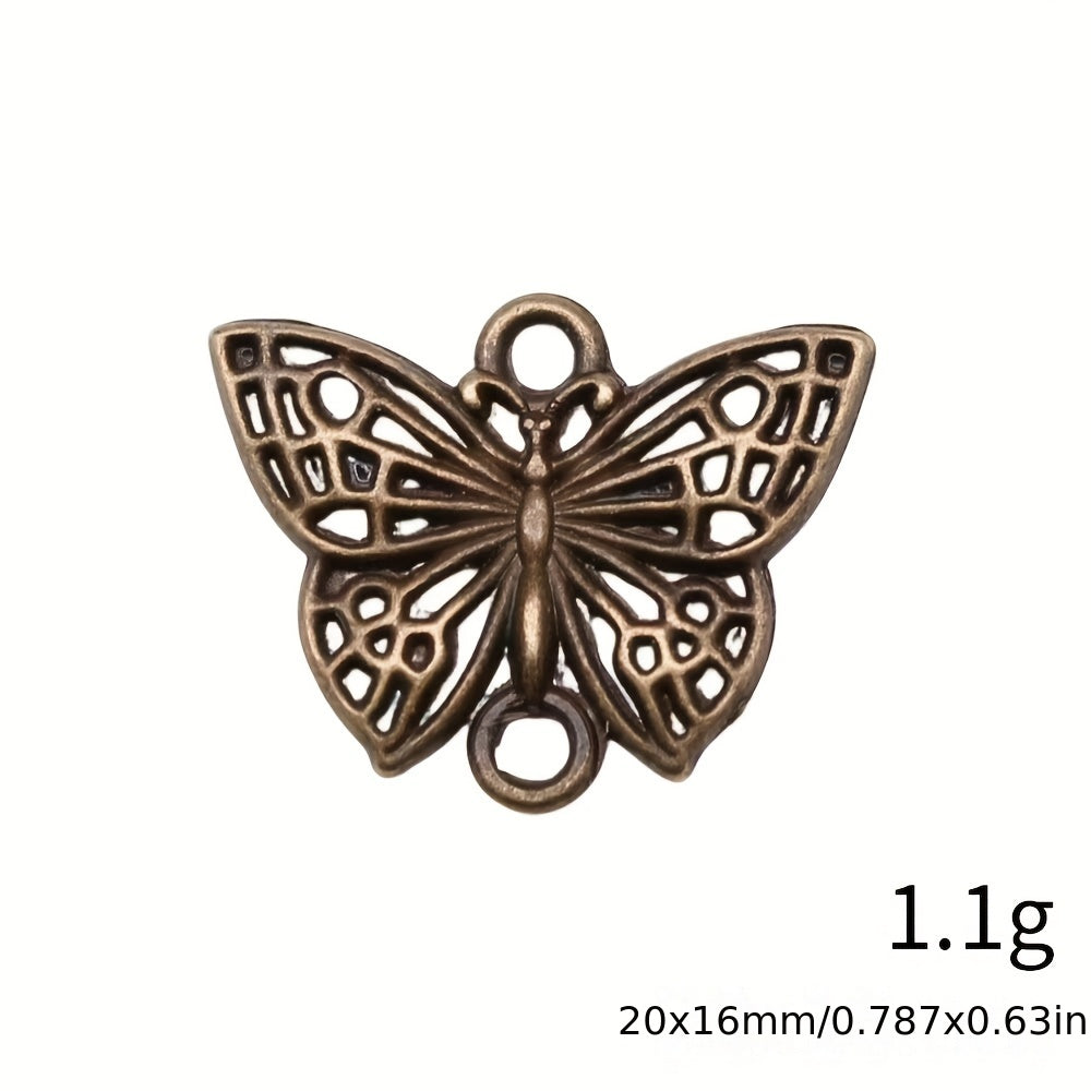 10PCS Silvery Butterfly Ornament Connector Alloy Pendant Key Chain