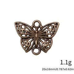 10PCS Silvery Butterfly Ornament Connector Alloy Pendant Key Chain