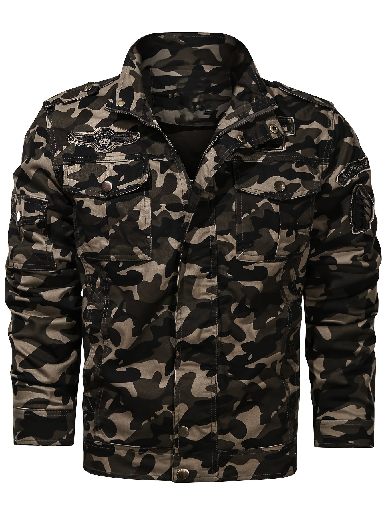 Men's Tactical Camo Work Jacket with Zipper
