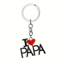 LOVE MY PAPA MAMA DAD MOM Metal Keychain Gift