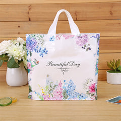 5pcs Lavender Print PVC Satchel Gift Bag Holiday Decor Accessory