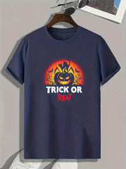 Halloween Pumpkin & Cat Print Men's Sport T-shirt