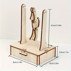 DIY Wooden Monkey Horizontal Bar Flip Toy Material Kit