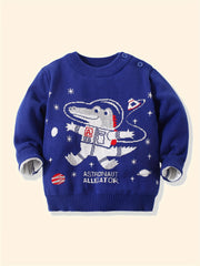 Baby Boys Cartoon Series Sweater Baby Animal Jacquard Top Kids Pullover