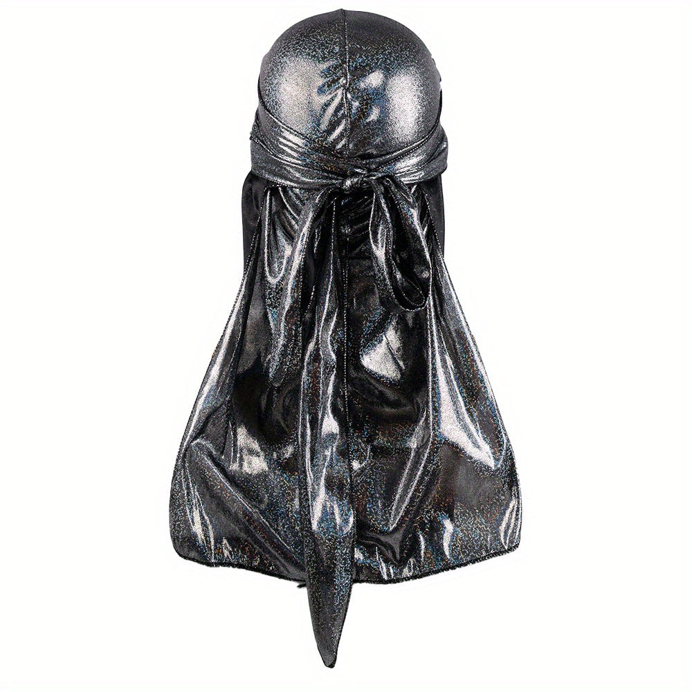 Metallic Silky Durag Spinning Waves Extra Long Tie