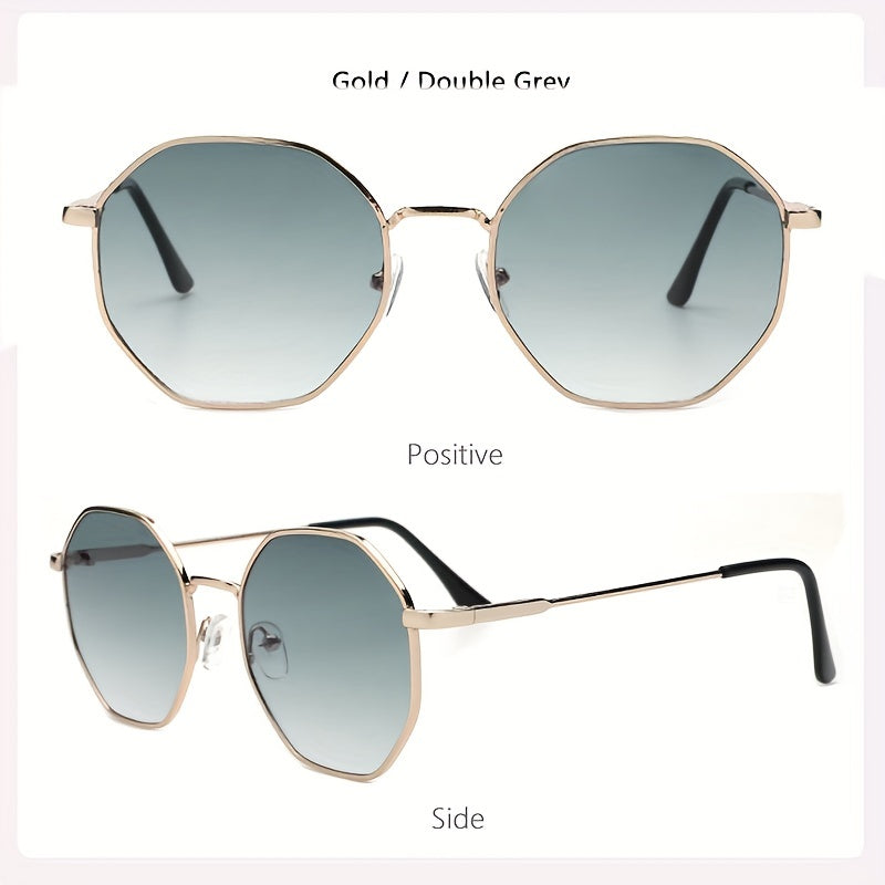 Men's Metal Frame Sunglasses Geometric Design