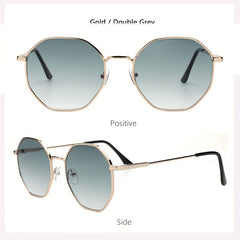 Men's Metal Frame Sunglasses Geometric Design