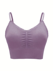 Plus Size Lace Wireless Bra Low Impact Activity Sleep Comfort Workout Sports Bra