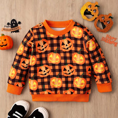 Baby Halloween Sweatshirt Cartoon Print Pullover Top