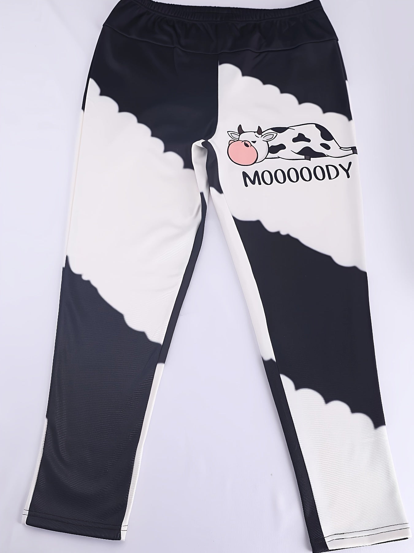  Colorblock Cow Fleece Legging