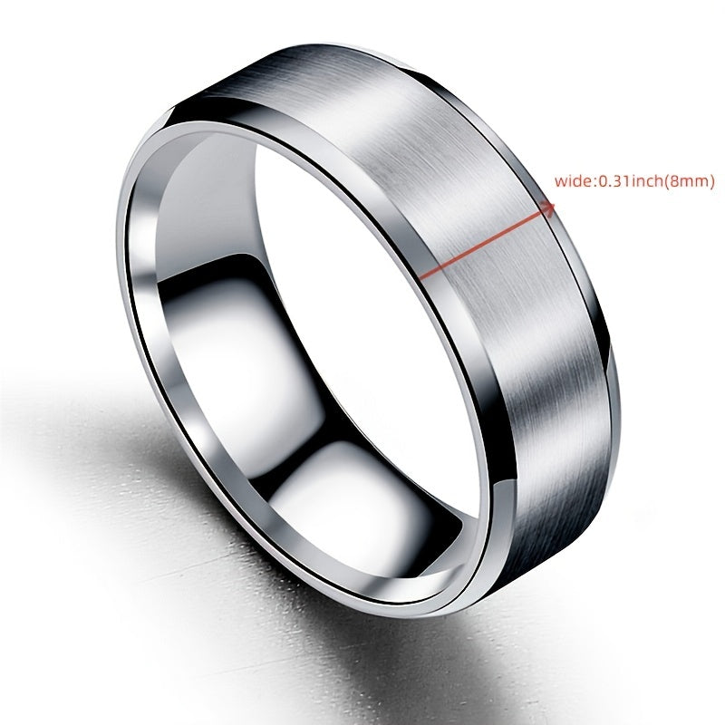 Titanium Steel Frosted Men's Brushed Ring Jewelry