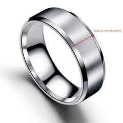 Titanium Steel Frosted Men's Brushed Ring Jewelry
