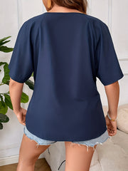  Women's Cut Out Twist V Neck Blouse
