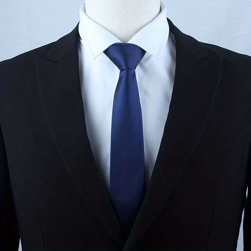 Polyester Solid Navy Necktie for Men