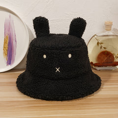 Cat Bucket Hat Lamb Woolen Fleece Winter Warm Fisherman Hat