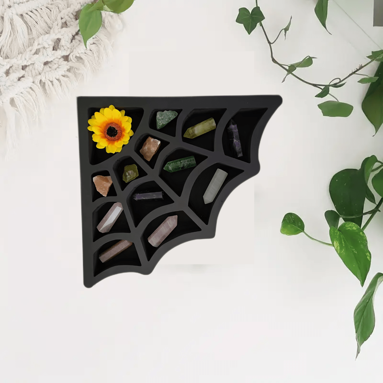 Gothic Spider Web Crystal Holder Shelf