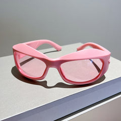 Y2K Wrap Around Sunglasses Thick Frame Sun Shades Unisex Sunscreen Glasses