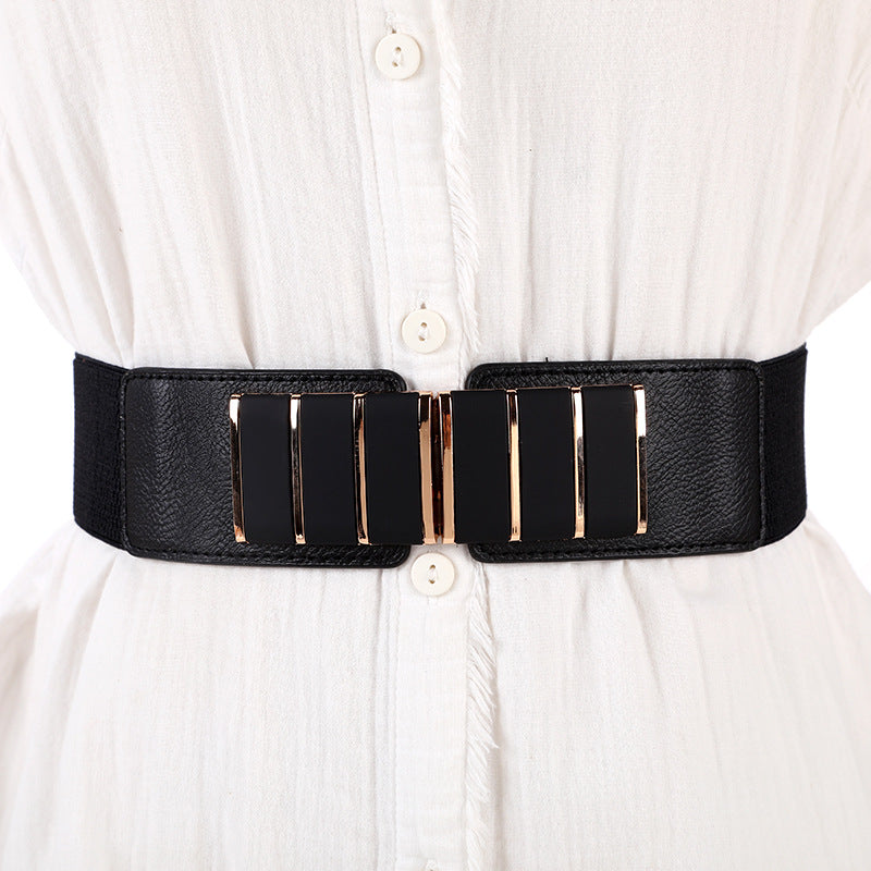 Women Jumpsuit Elastic Stretch Wideband Belted Girdle Belt