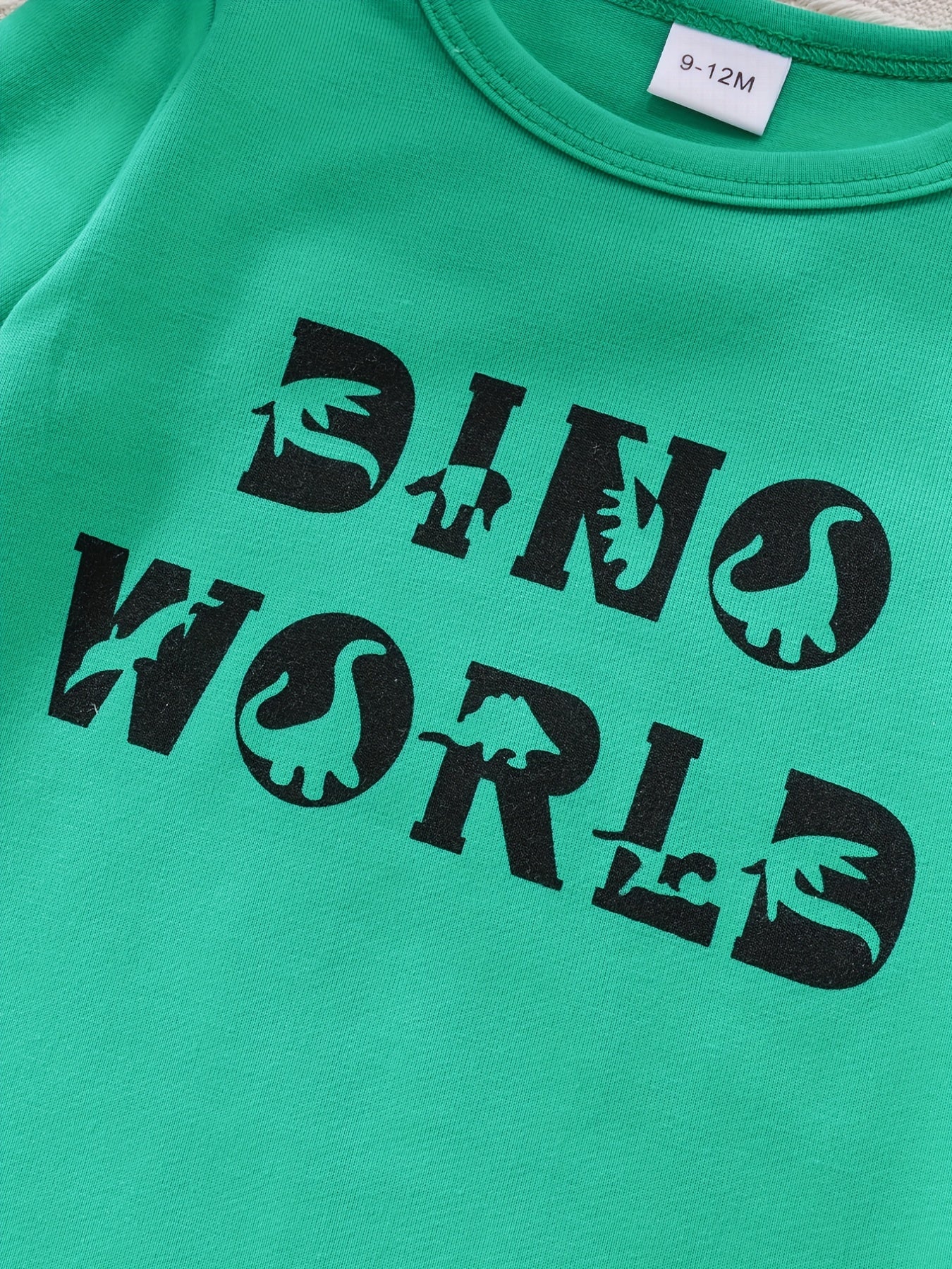 Baby Boy Triangle Bodysuits Long Sleeve Dinosaur Rompers Set
