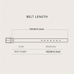 Rectangular Buckle Pin Belt Casual PU Leather Waist Belts