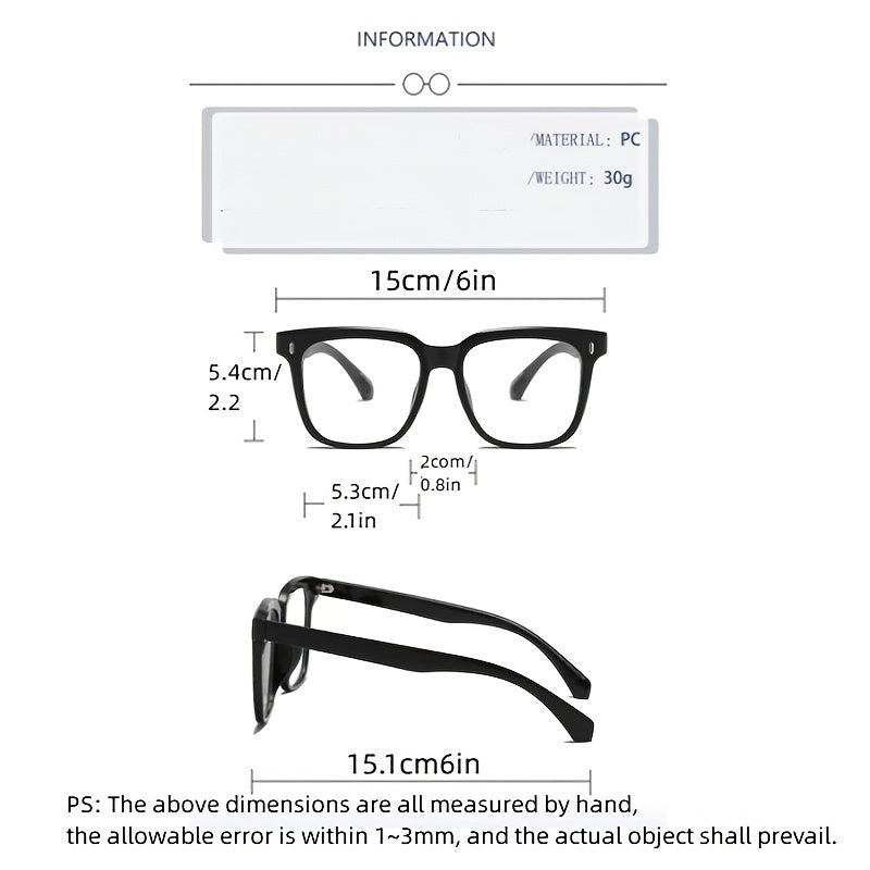 Anti Light Metal Hinge Glasses Frame Unisex Square Frame Glasses Frame