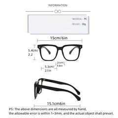Anti Light Metal Hinge Glasses Frame Unisex Square Frame Glasses Frame