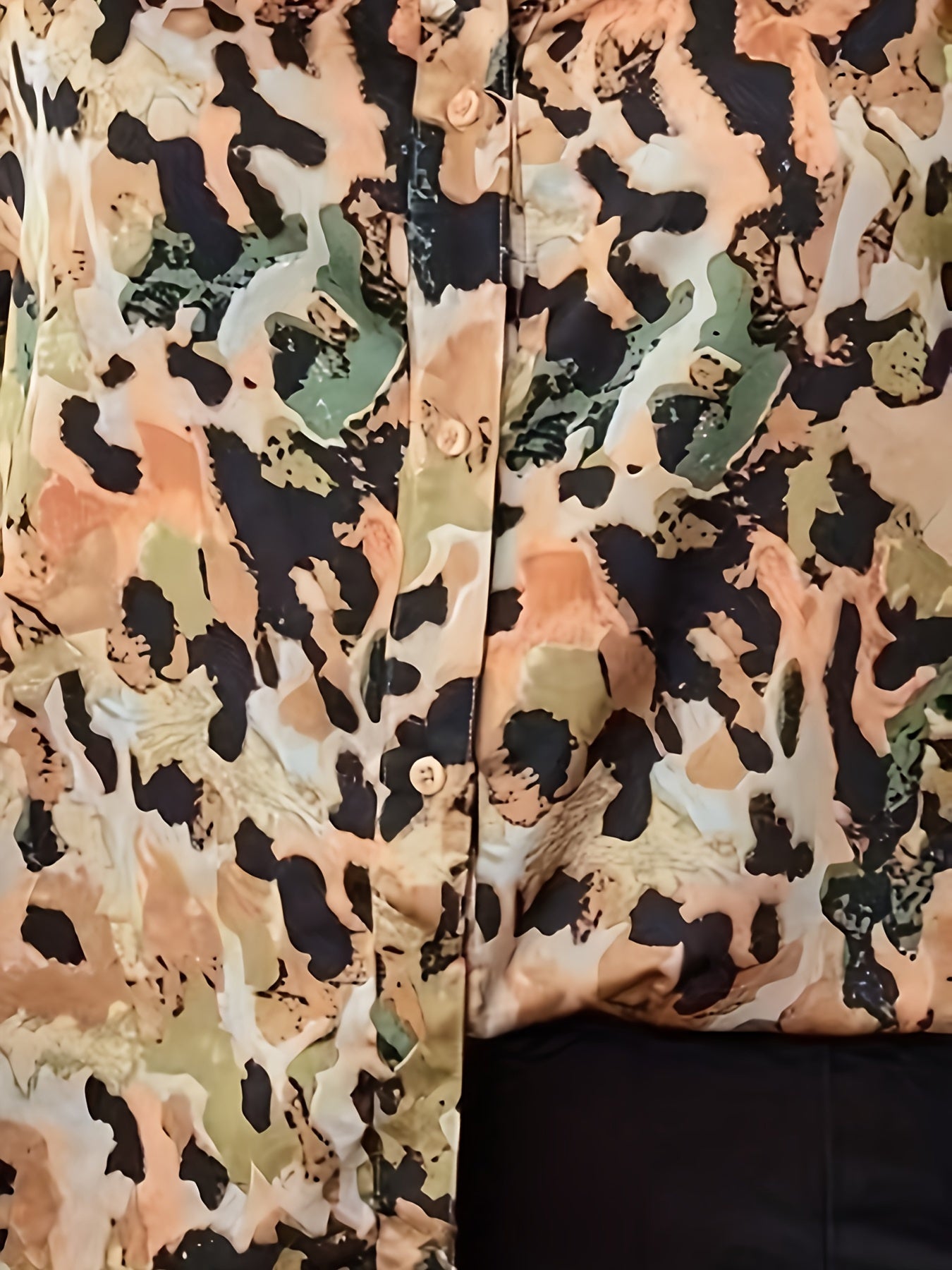  Leopard Print Button Up Blouse
