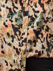  Leopard Print Button Up Blouse