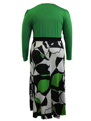  Colorblock Floral Maxi Dress